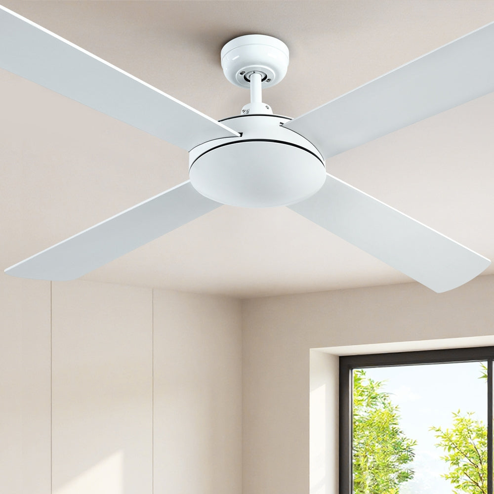 Devanti 52'' Ceiling Fan AC Motor 4 Blades w/Remote - White - YDS.com.au