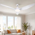 Ventilador de techo Devanti de 64'' con motor de CC, luz y control remoto, color blanco