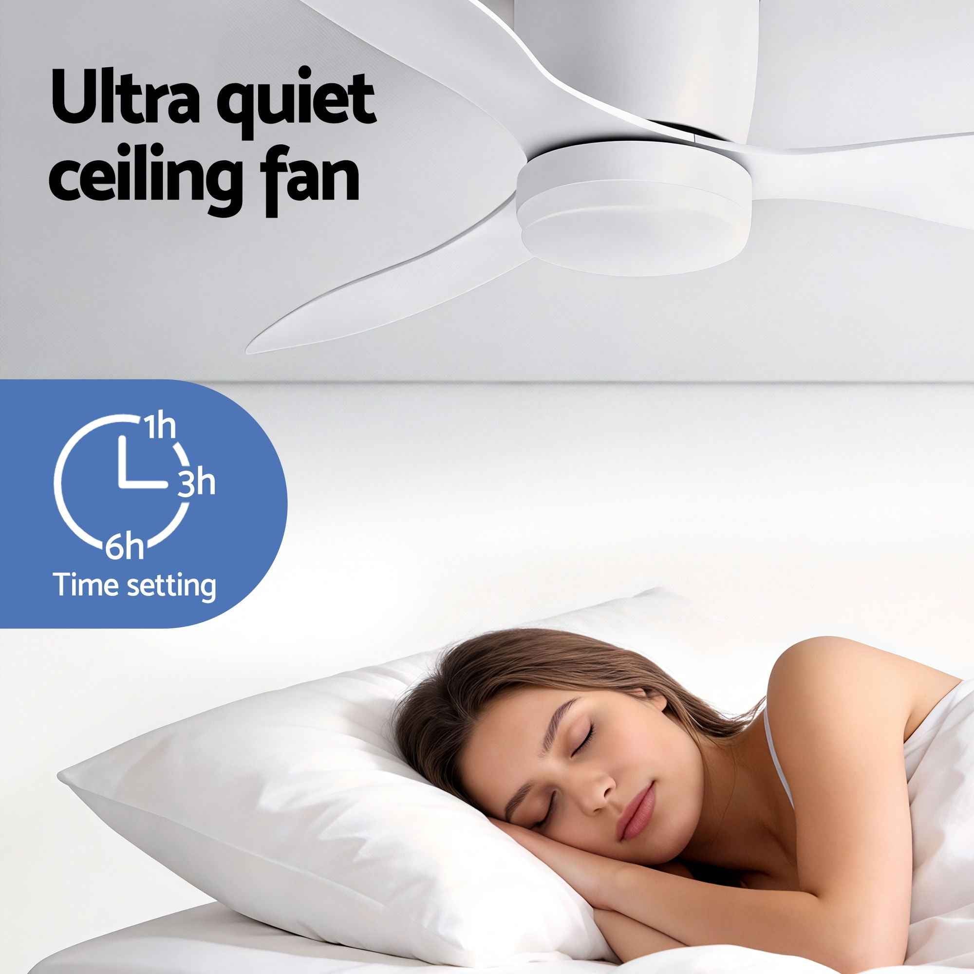 Devanti 52'' Ceiling Fan 3 Blades DC Motor w/Light w/Remote White