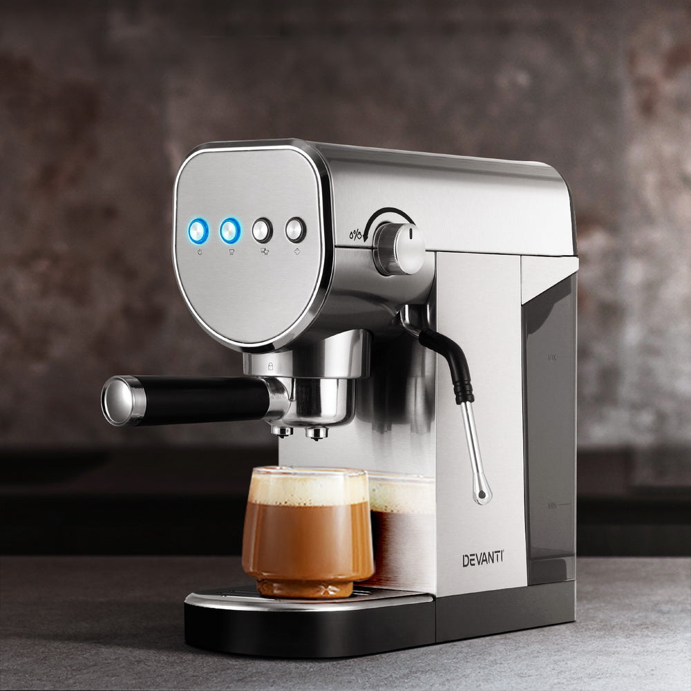 Devanti 20 Bar Coffee Machine Espresso Cafe Maker