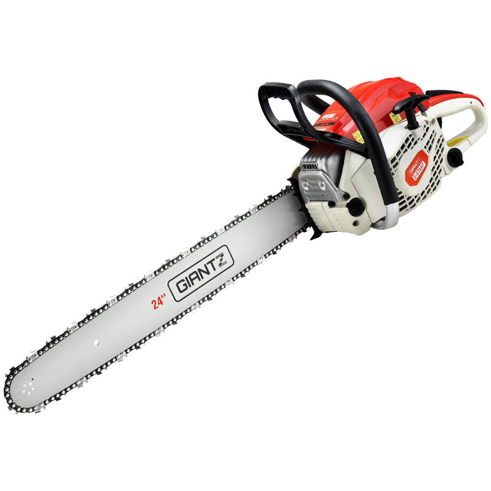 Giantz 65cc Petrol Chainsaw 24 Inch Bar Chain Saw Tree Pruner 2 Stroke E-Start