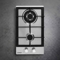 Devanti Gas Cooktop 30cm 2 Burner Silver