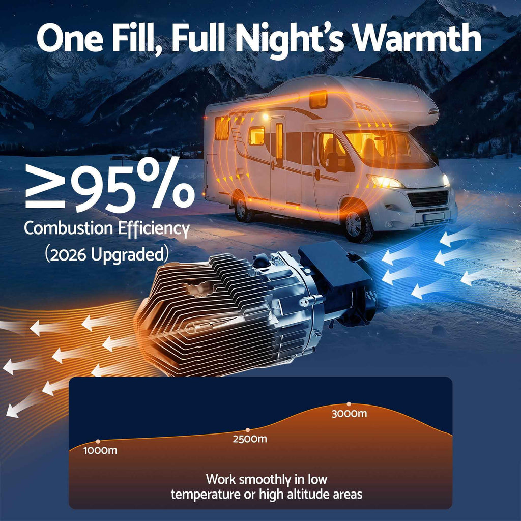 Giantz Diesel Air Heater All-in-one 12/24V 5KW LCD Remote Control for Car RV Indoors machinery