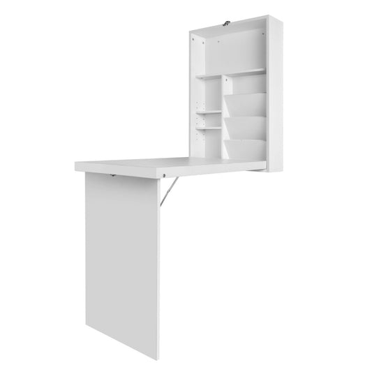 Artiss Computer Desk Bookshelf Wall Mount White