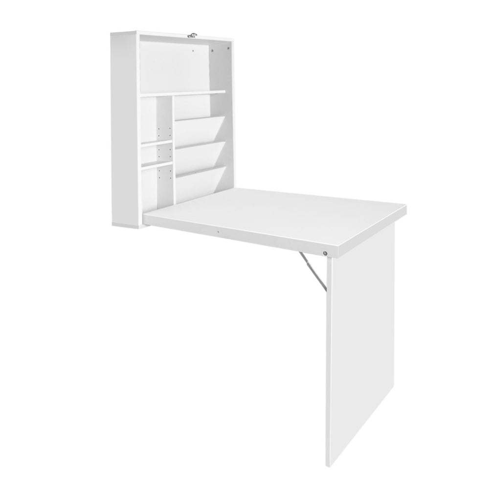 Artiss Computer Desk Bookshelf Wall Mount White