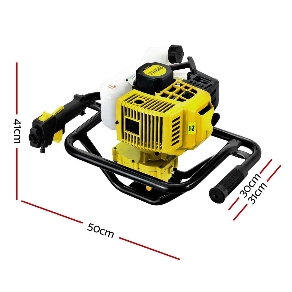 Motor de gasolina para excavadora de postes Giantz 92CC, solo motor amarillo