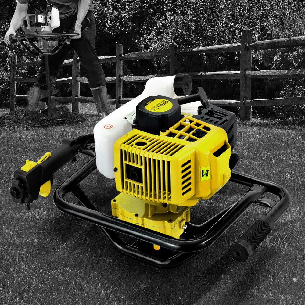 Motor de gasolina para excavadora de postes Giantz 92CC, solo motor amarillo