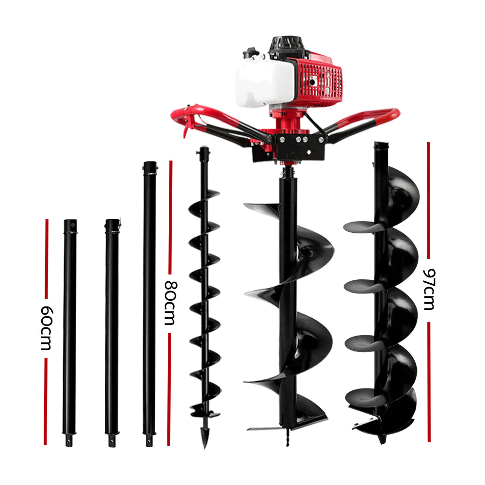 Kits de brocas de extensión para taladro con motor de gasolina Giantz 80CC para excavadora de postes