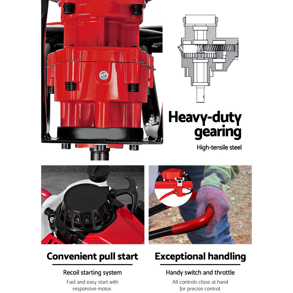Kits de brocas de extensión para taladro con motor de gasolina Giantz 80CC para excavadora de postes