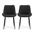 Artiss 2x Dining Chairs Retro PU Leather Kitchen Lounge Cafe Accent Chair Black