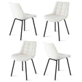 Artiss 4x Dining Chairs Velvet Tufted Kitchen Lounge Cafe Accent Chair Beige