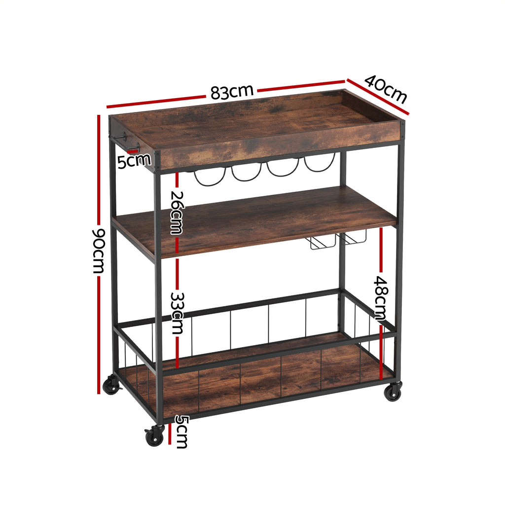 Artiss Kitchen Island 滚动式餐车