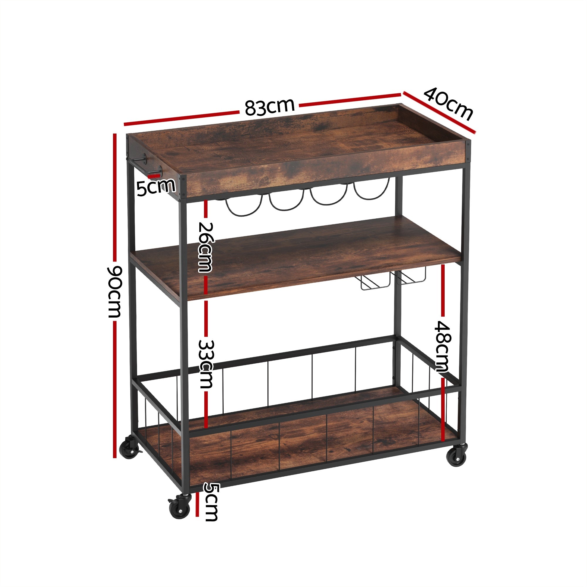 Artiss Kitchen Island 滚动式餐车