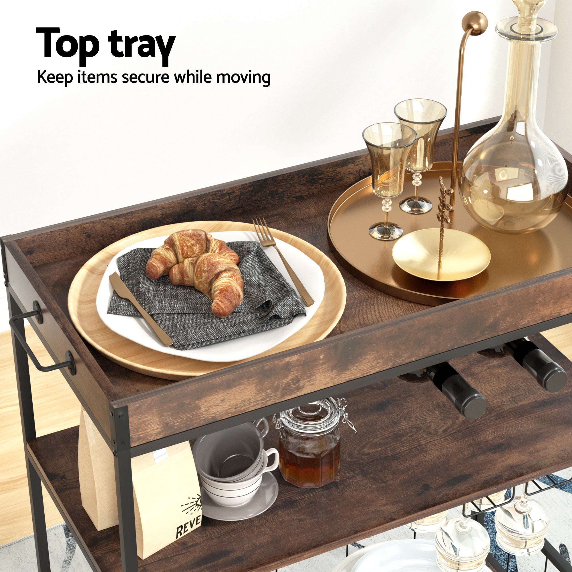 Artiss Kitchen Island 滚动式餐车
