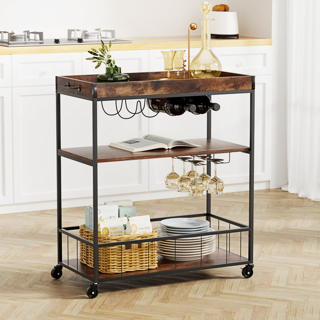 Artiss Kitchen Island 滚动式餐车