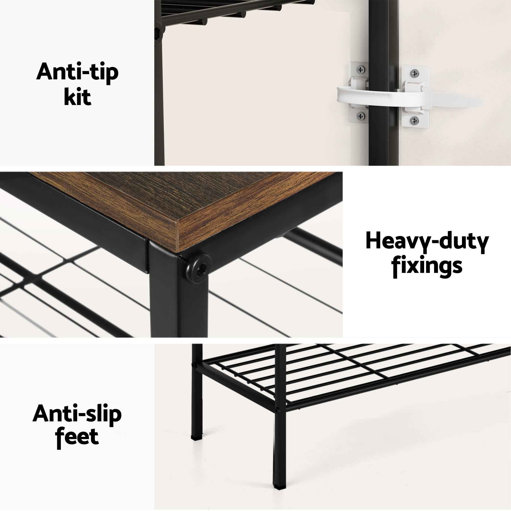 Artiss Shoe Rack 4 tier Storage Organiser Walnut