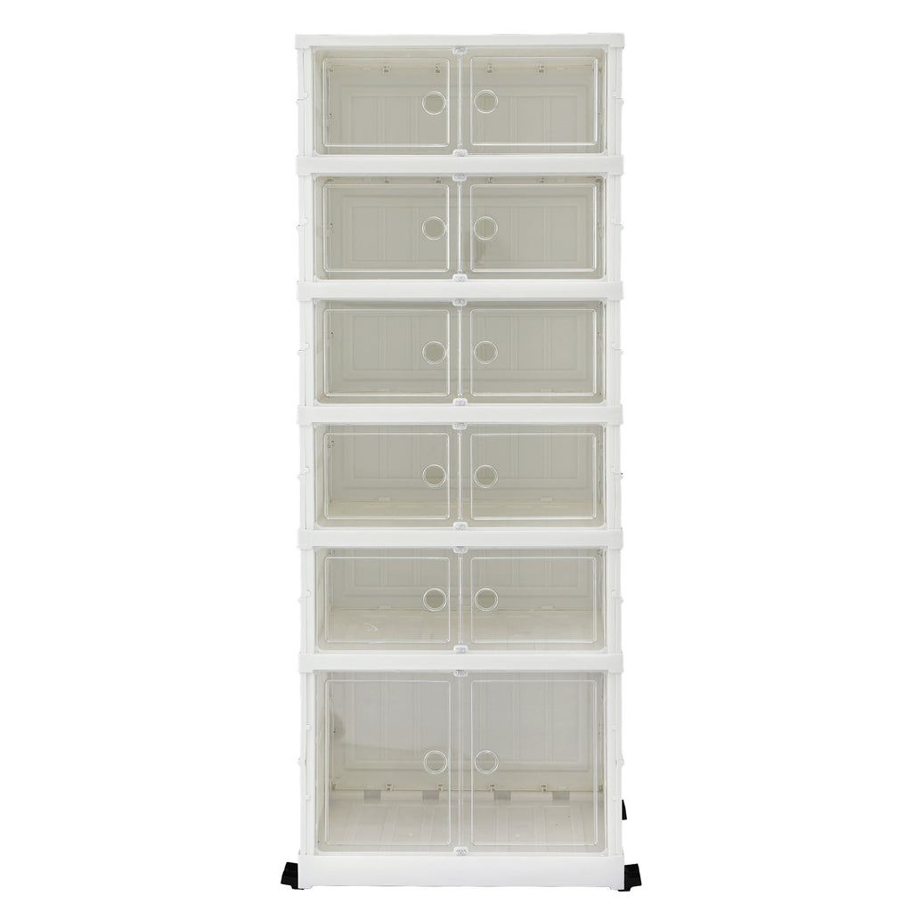 Artiss Foldable Shoe Storage Box 6 Tier 12 Pairs Entryway