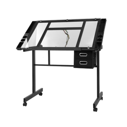 Artiss Drawing Desk Drafting Table Black