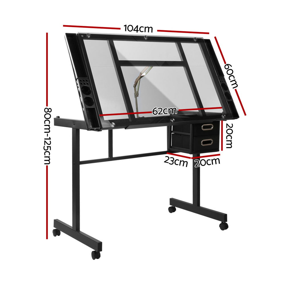 Artiss Drawing Desk Drafting Table Black