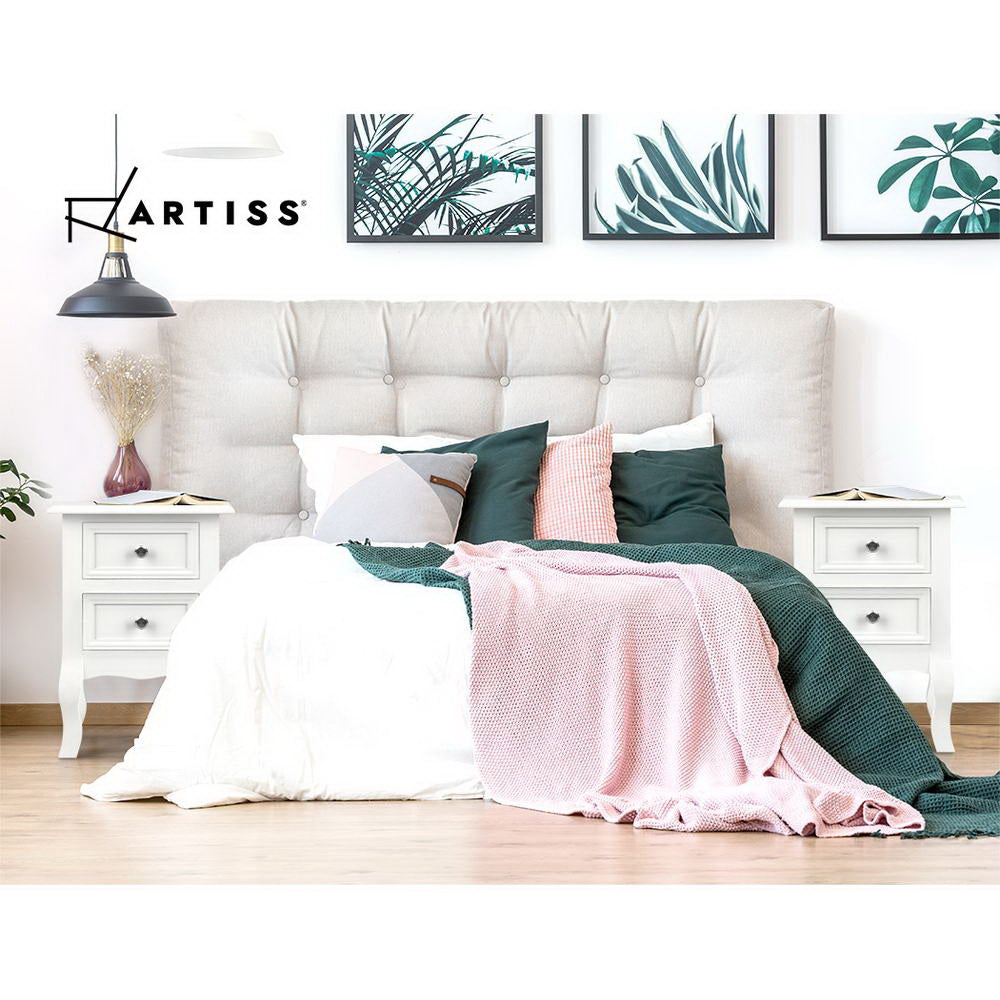 Mesilla de noche Artiss 2 cajones - BISSET Blanco