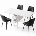 Artiss Dining Table and Chairs Set 5pcs Foldable Kitchen Furniture with 2 Drawers Black and White