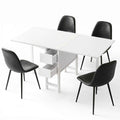 Artiss Dining Table and Chairs Set 5pcs Foldable with 2 Drawers Black and White
