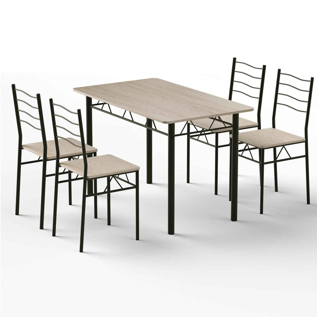 Artiss Dining Table and Chairs Set of 5 Compact Kitchen Furniture Modern Oak