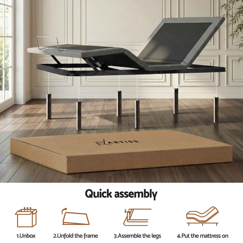 Artiss Adjustable Bed Frame Queen Size Electric Bed Base Wireless Remote Control Zero Gravity Power Bed Foundation