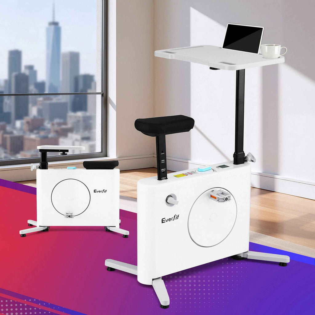 Everfit Exercise Bike Magnetic Desk Bike with Tabletop Fitness Home Workout Gym