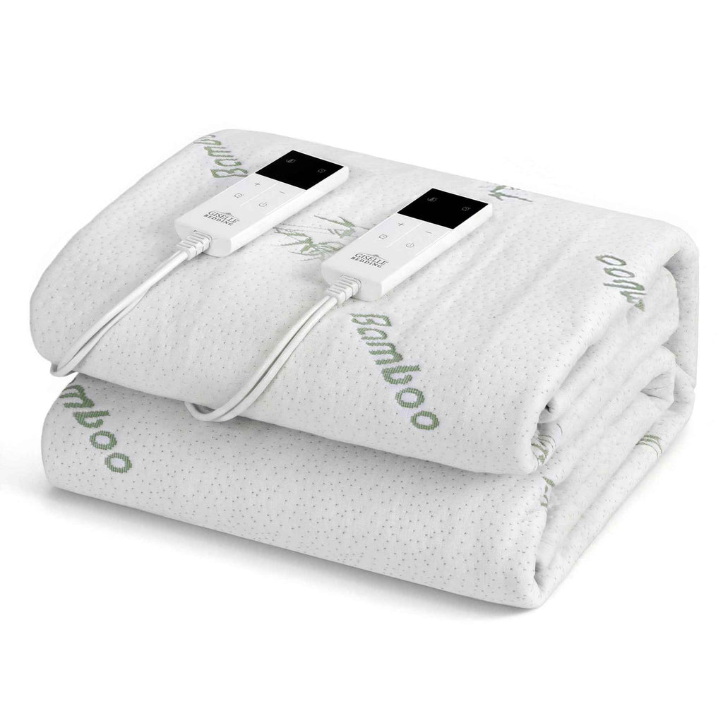 Giselle Electric Blanket Bamboo Fabric Double Fitted Heated Pad Underlay Washable Winter