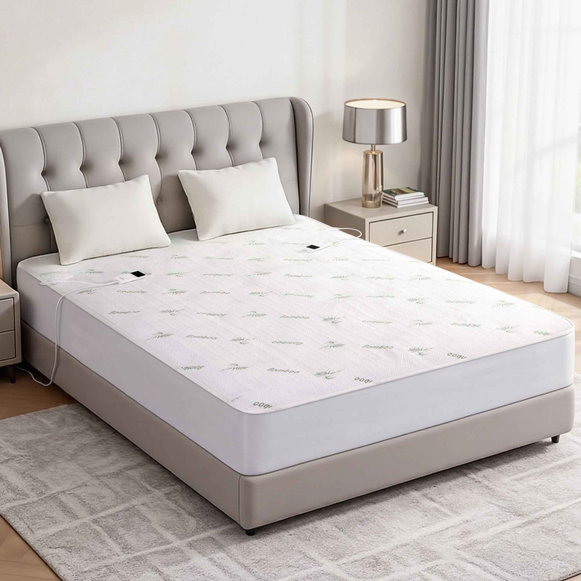 Giselle Electric Blanket Bamboo Fabric Double Fitted Heated Pad Underlay Washable Winter