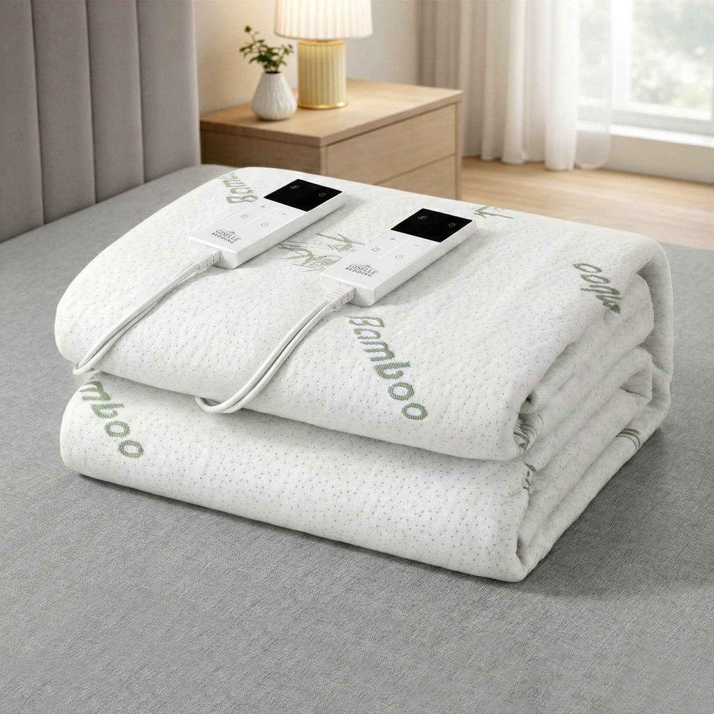 Giselle Electric Blanket Bamboo Fabric King Fitted Heated Pad Underlay Washable Winter