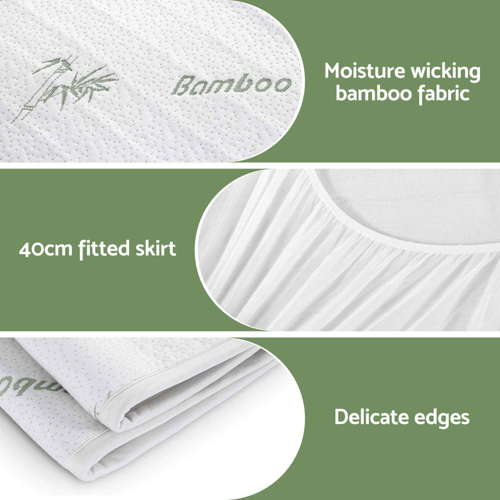 Giselle Electric Blanket Bamboo Fabric King Fitted Heated Pad Underlay Washable Winter