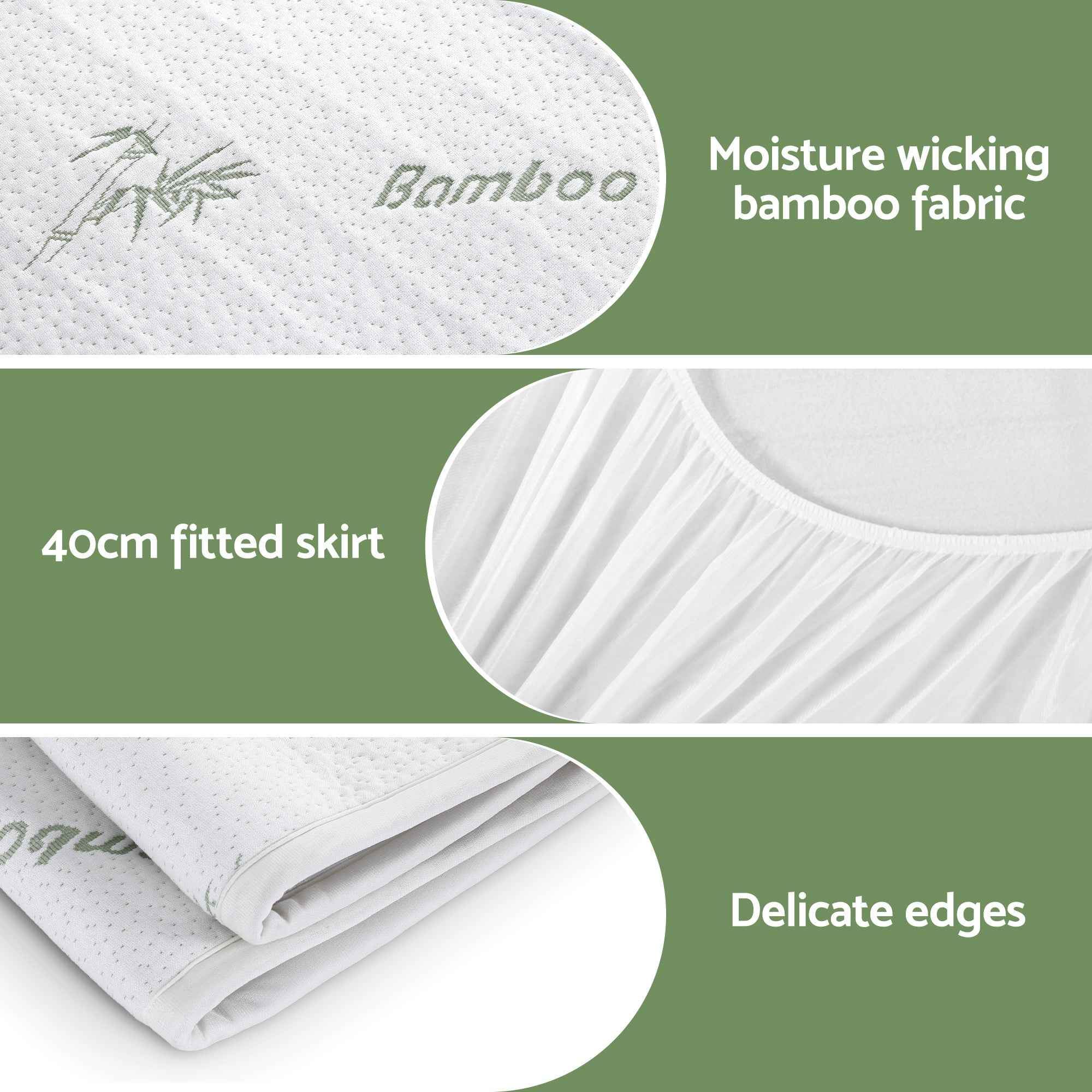 Giselle Electric Blanket Bamboo Fabric King Fitted Heated Pad Underlay Washable Winter