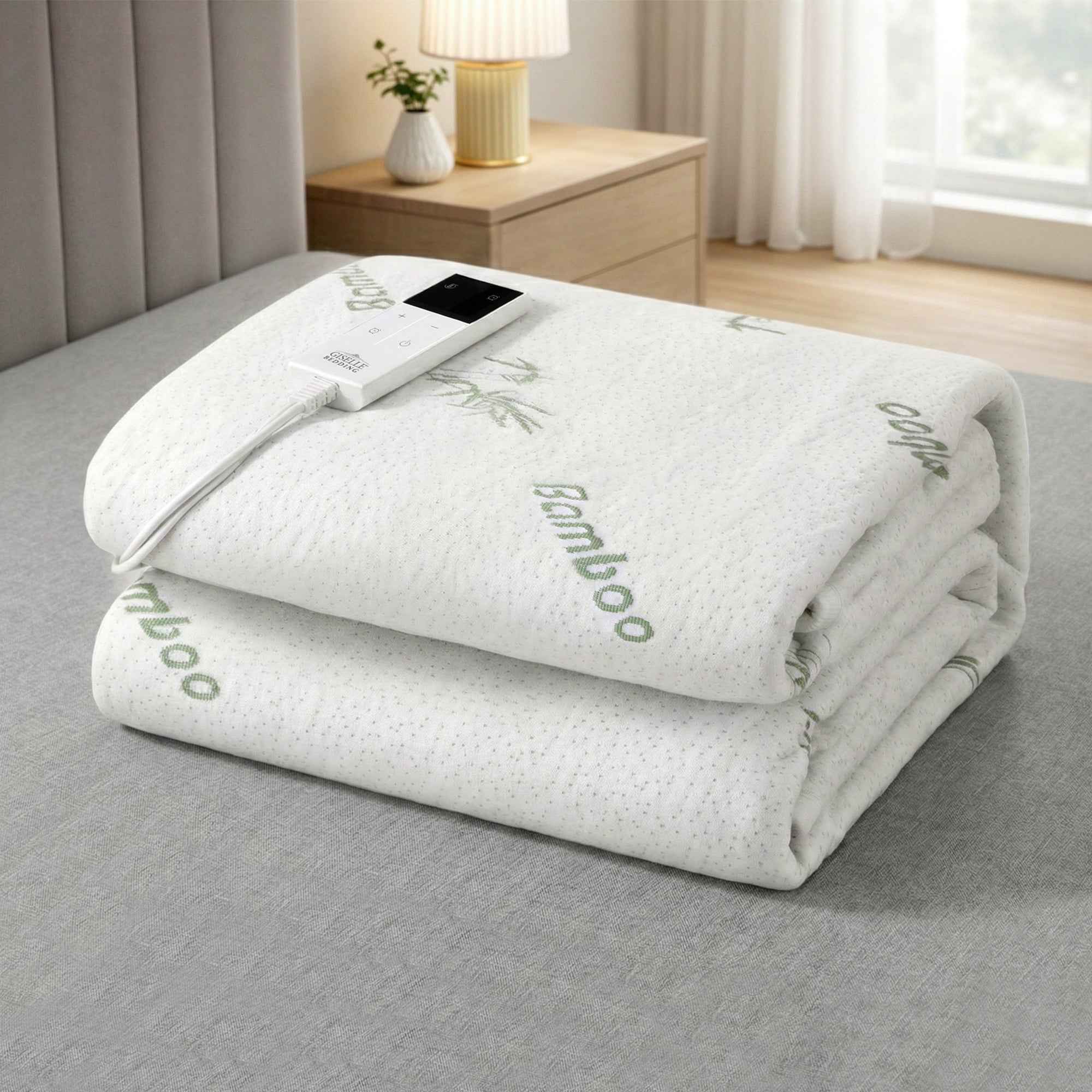Giselle Electric Blanket Bamboo Fabric Single Fitted Heated Pad Underlay Washable Winter