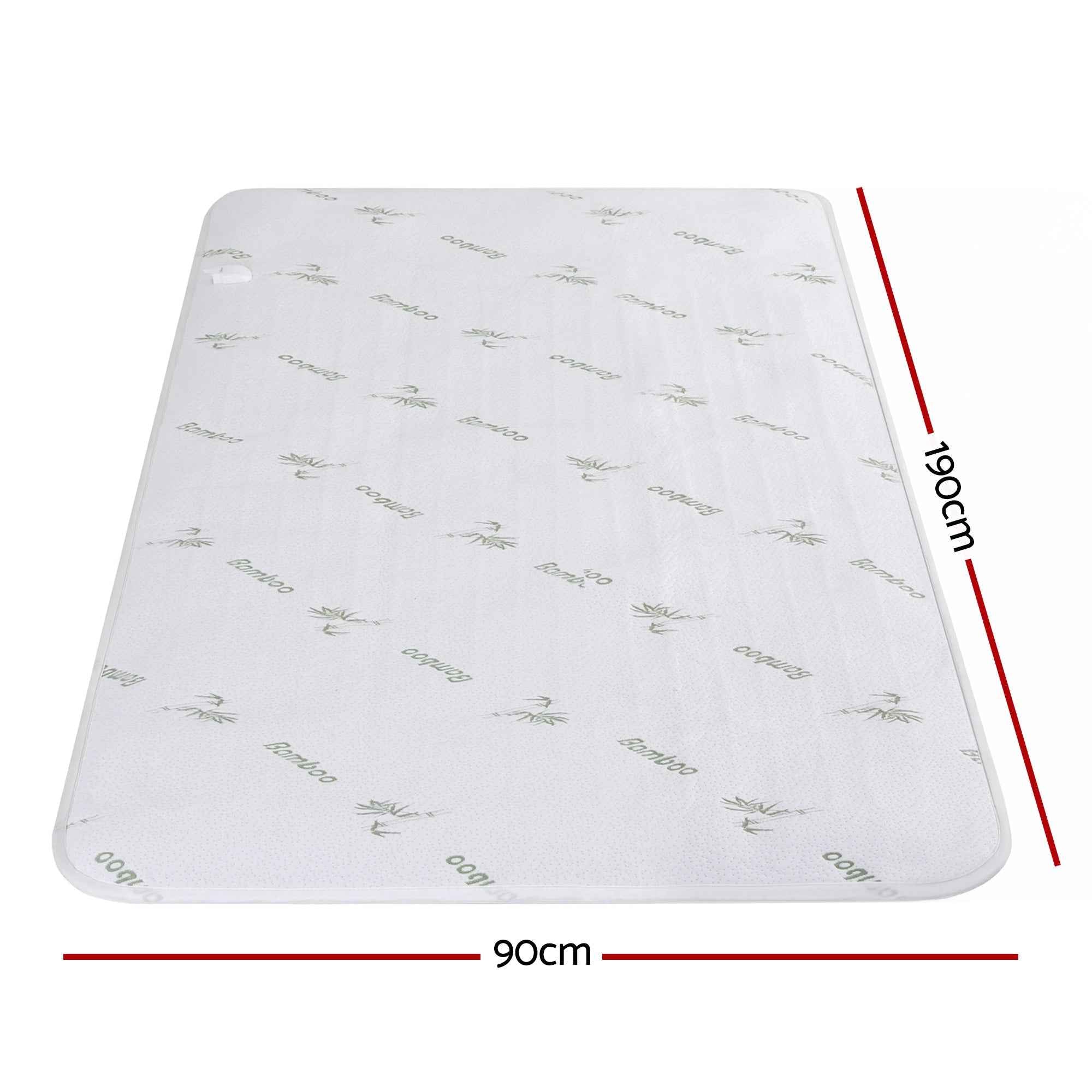 Giselle Electric Blanket Bamboo Fabric Single Fitted Heated Pad Underlay Washable Winter