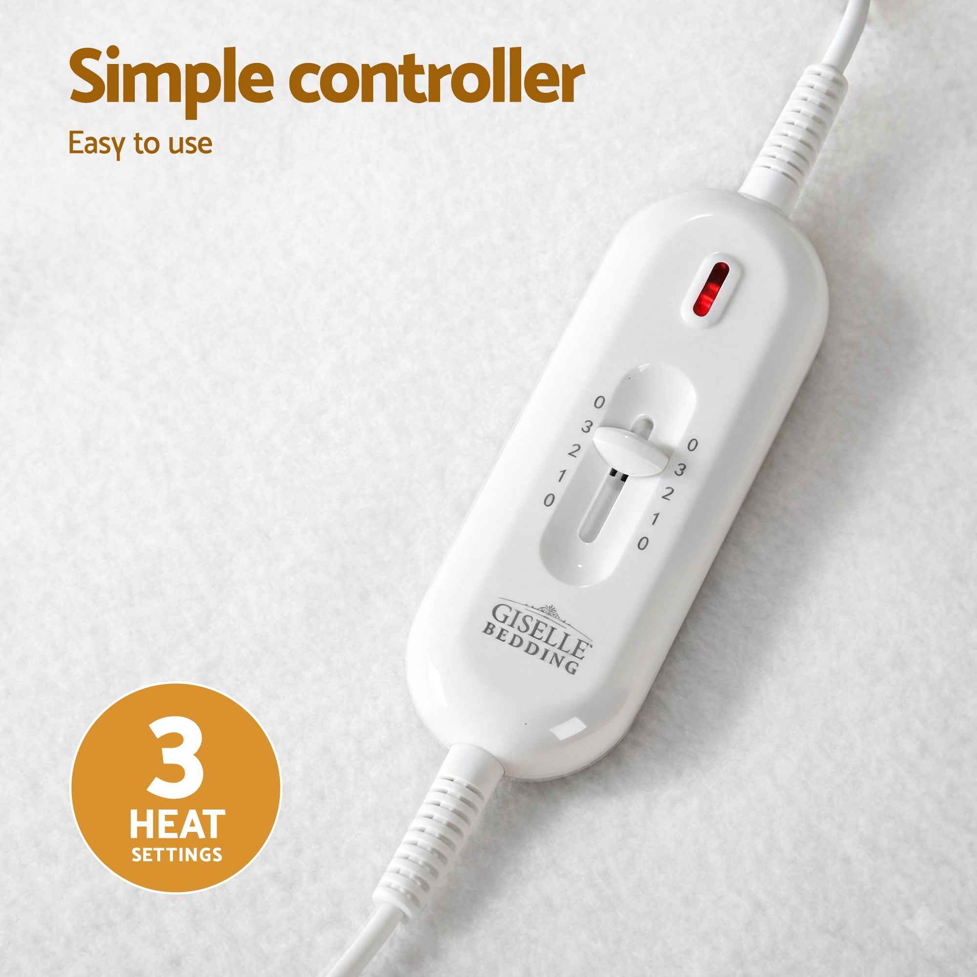 Giselle Electric Blanket King Single Heated Fully Fitted Washable Pad Winter Warm