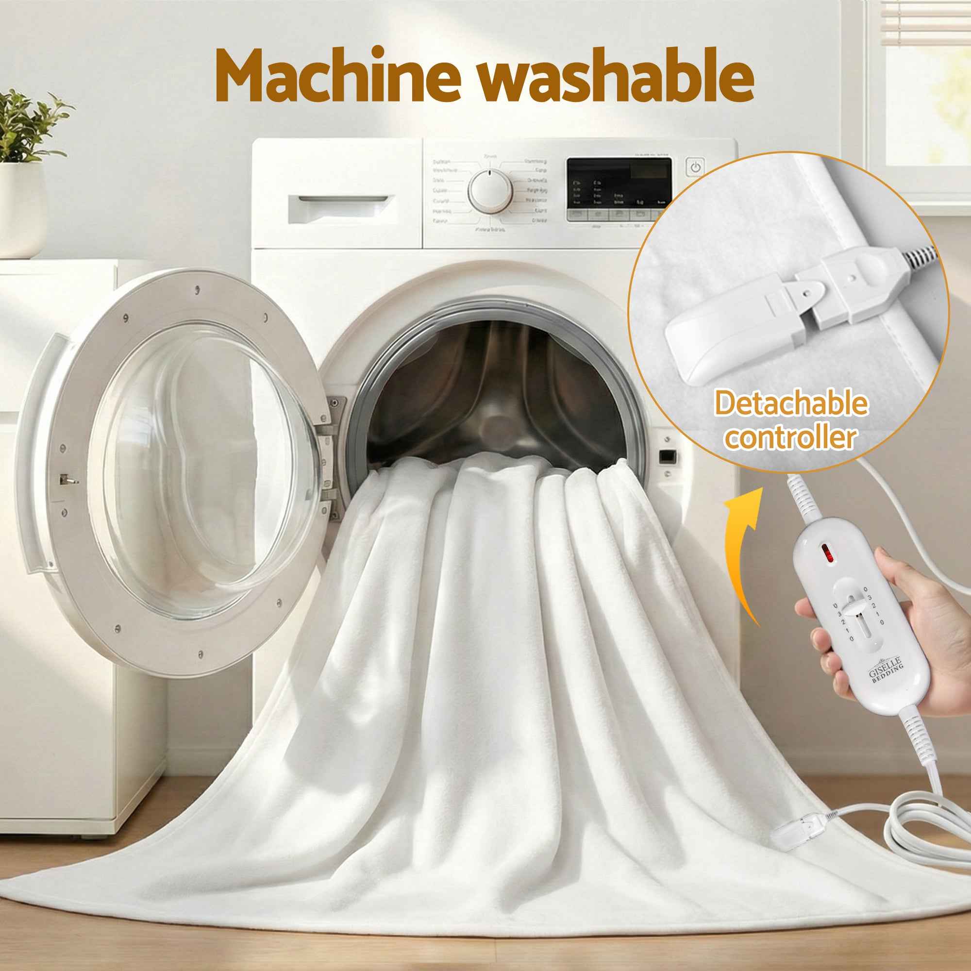 Giselle Electric Blanket King Single Heated Fully Fitted Washable Pad Winter Warm