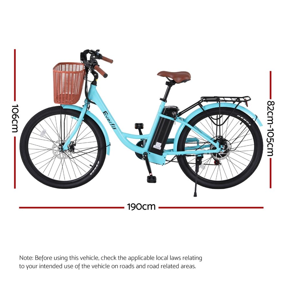 Everfit 26" Electric Bike City Bicycle eBike e-Bike Commuter w/ Battery BL - YDS.com.au