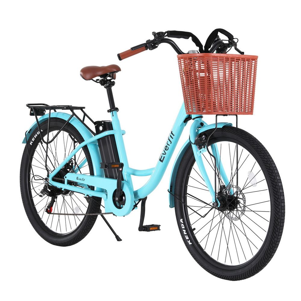 Everfit 26" Electric Bike City Bicycle eBike e-Bike Commuter w/ Battery BL - YDS.com.au