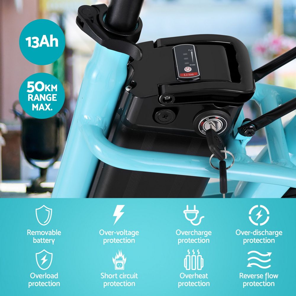 Everfit 26" Electric Bike City Bicycle eBike e-Bike Commuter w/ Battery BL - YDS.com.au