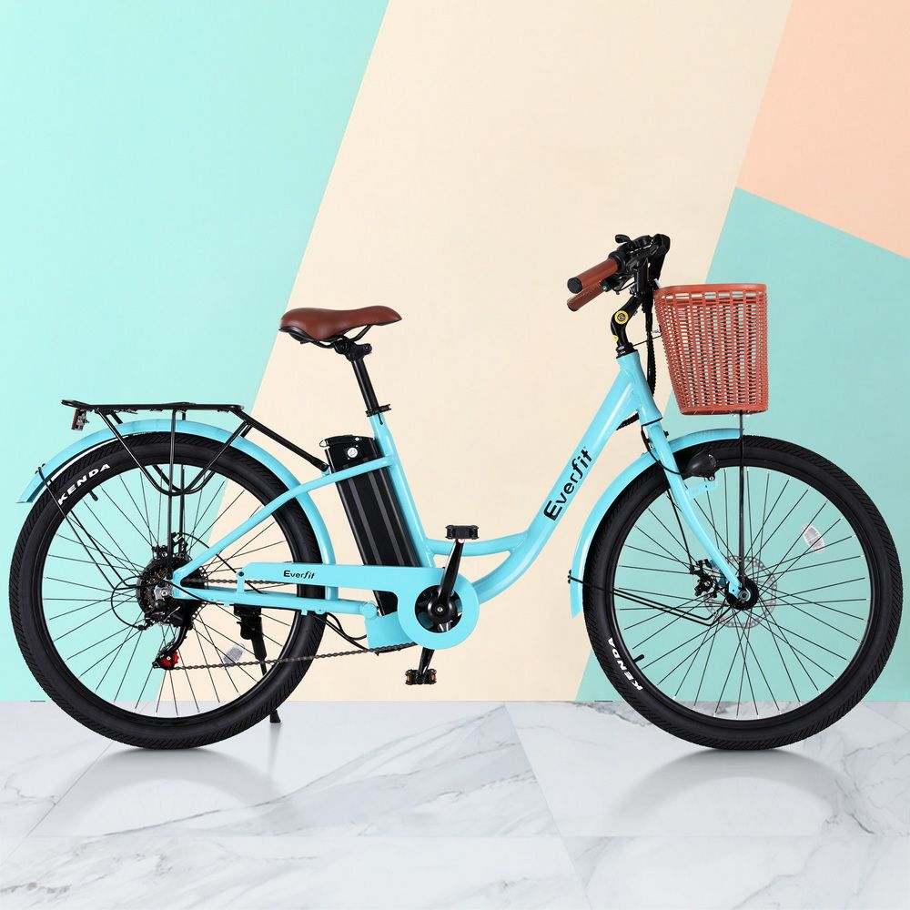 Everfit 26" Electric Bike City Bicycle eBike e-Bike Commuter w/ Battery BL - YDS.com.au