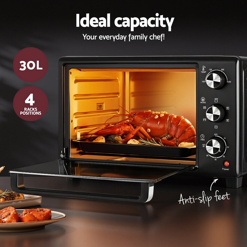 Devanti 30L Convection Oven Electric Fryer Ovens 1600W - YDS.com.au