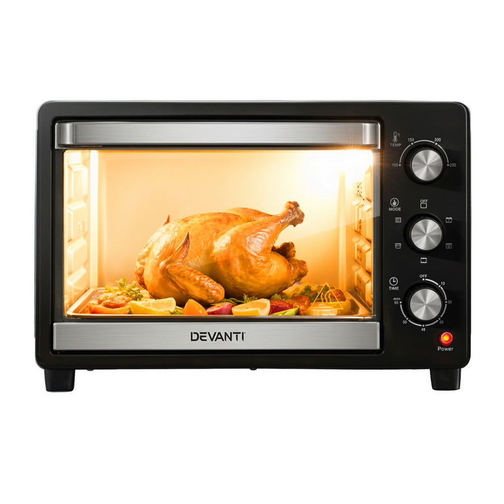 Devanti 30L Convection Oven Electric Fryer Ovens 1600W - YDS.com.au