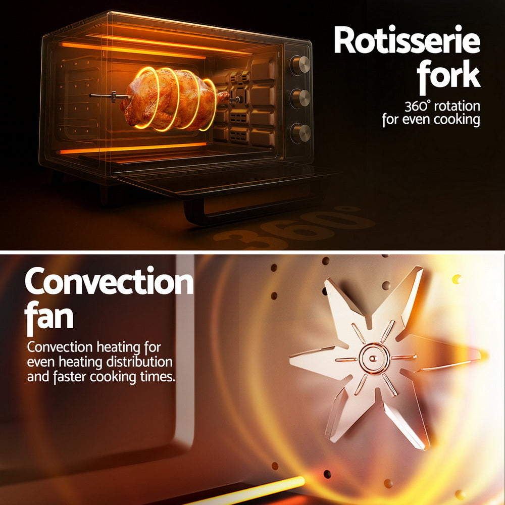 Devanti 30L Convection Oven Electric Fryer Ovens 1600W - YDS.com.au