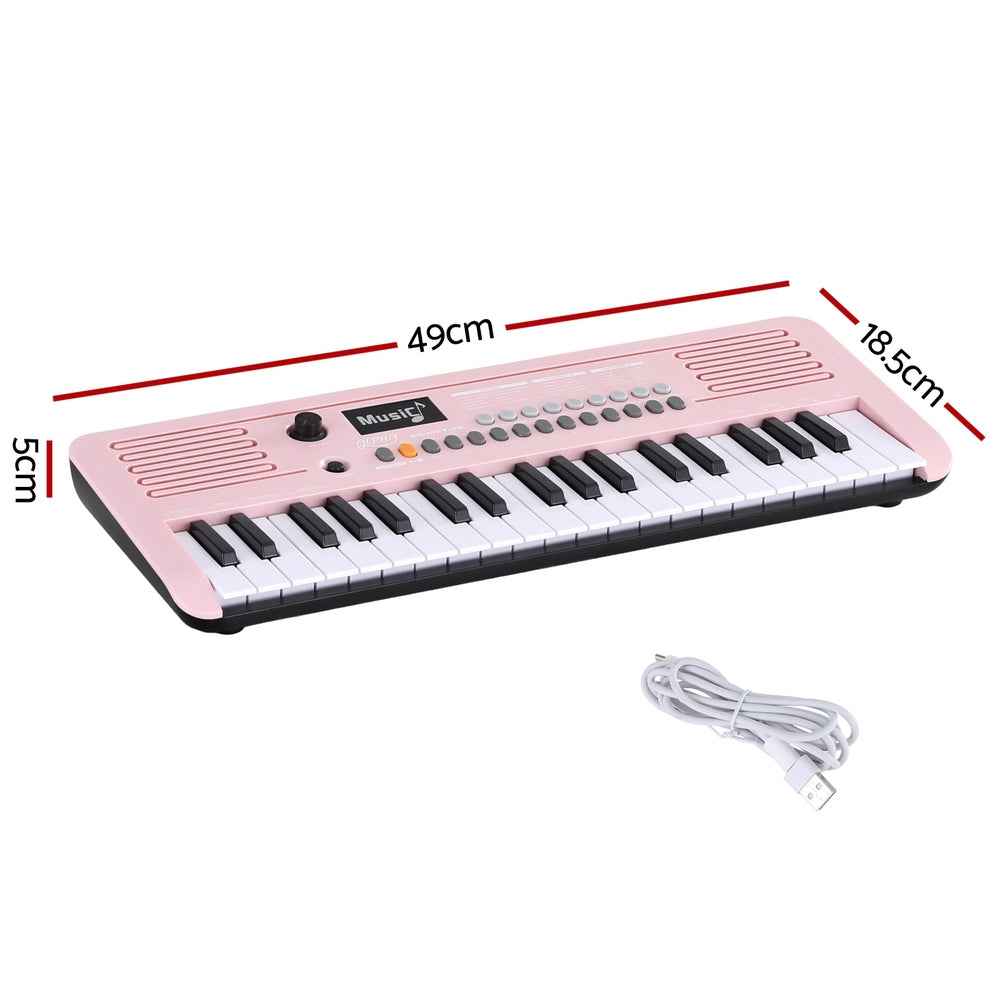 Alpha 37-Key Digital Piano Keyboard for Kids Beginners Electronic Keyboard Piano Gift Pink