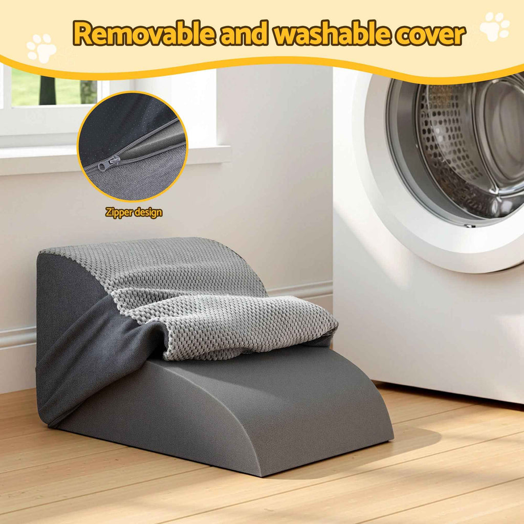 i.Pet Dog Ramp 2 Steps For Small Dogs Bed Sofa Car Foam Non-Slip Pet Cat Stairs