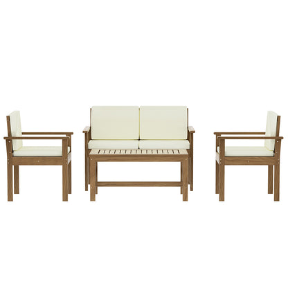 Gardeon 4-Piece Outdoor Sofa Set Wooden Couch Lounge Setting