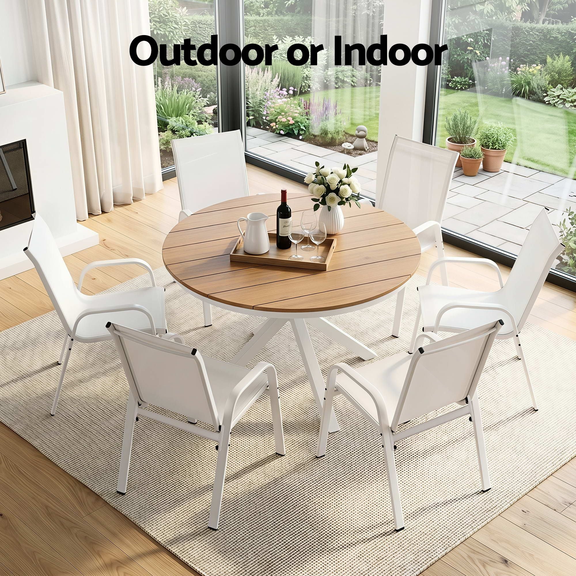 Gardeon 7PCS Outdoor Dining Set Table and Chairs Patio Garden Furniture Steel