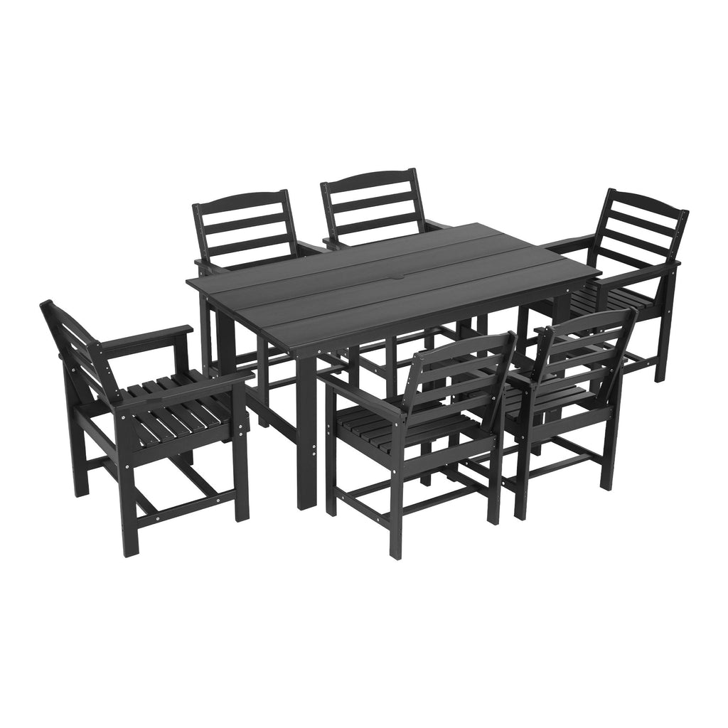 Gardeon 7 Piece Outdoor Dining Set Patio HDPE Table and Chairs Garden Furniture